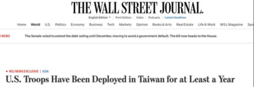 The Wall Street Journal ngày 7/10 bất ngờ đưa tin quân Mỹ đã có mặt ở Đài Loan từ một năm nay. The Wall Street Journal ngày 7/10 bất ngờ đưa tin quân Mỹ đã có mặt ở Đài Loan từ một năm nay.