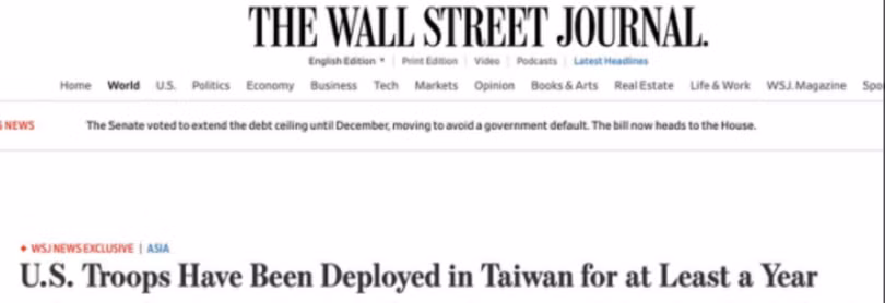 The Wall Street Journal ngày 7/10 bất ngờ đưa tin quân Mỹ đã có mặt ở Đài Loan từ một năm nay.