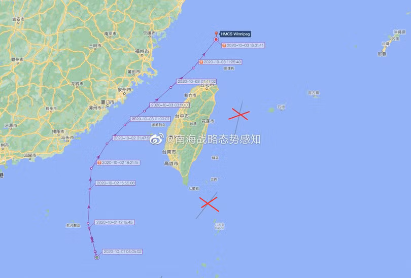 Sơ đồ hành trình của hai con tàu do SCSPI công bố