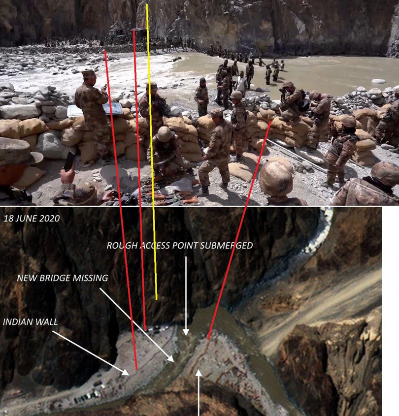 Hình ảnh Trung Quốc công bố cho thấy lính PLA đã kiểm soát được khu vực tranh chấp ở Thung lũng Galwan sau vụ đụng độ đẫm máu tháng 6/2020 (Ảnh: Dwnews).