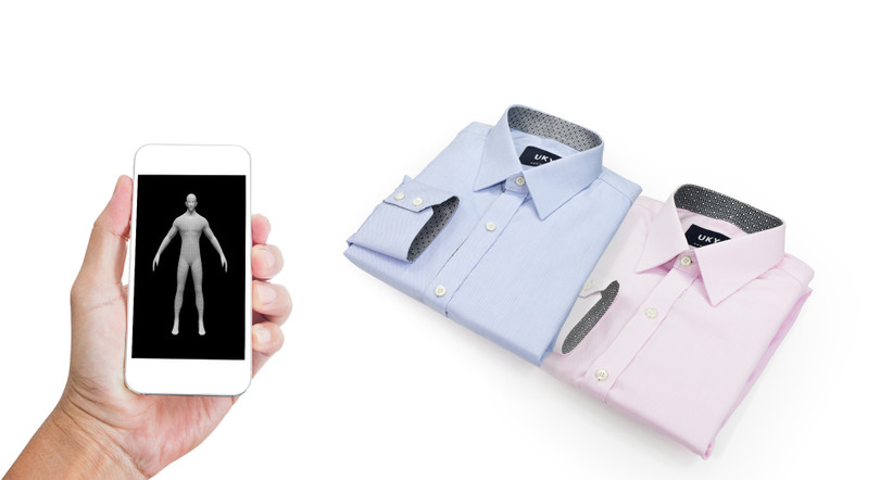 Đo may áo sơ mi bằng ứng dụng di động