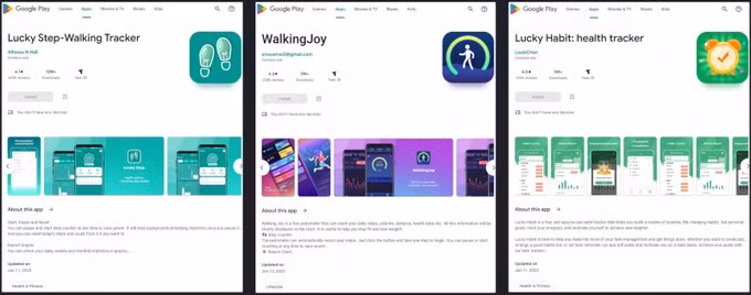 3 ứng dụng có hơn 20 triệu lượt tải bằng cách treo những phần thưởng có giá trị, nhưng thực chất chỉ lừa người dùng xem quảng cáo (Ảnh: Dr.Web).