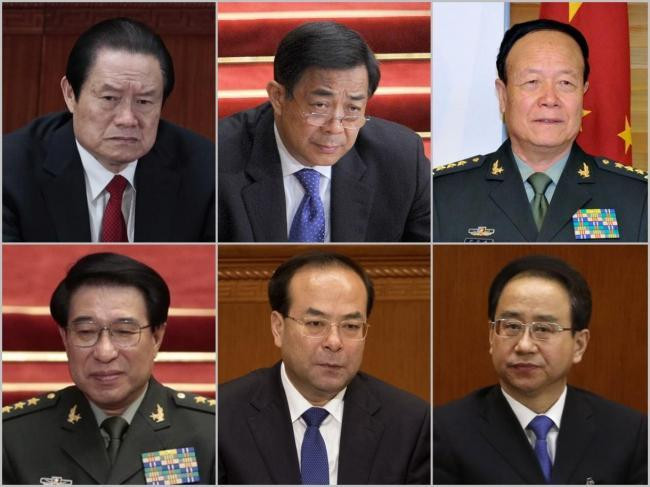 Sáu nhân vật bị cho là "âm mưu cướp đảng đoạt quyền": Chu Vĩnh Khang, Bạc Hy Lai, Quách Bá Hùng, Từ Tài Hậu, Tôn Chính Tài, Lệnh Kế Hoạch (Ảnh: thepaper).