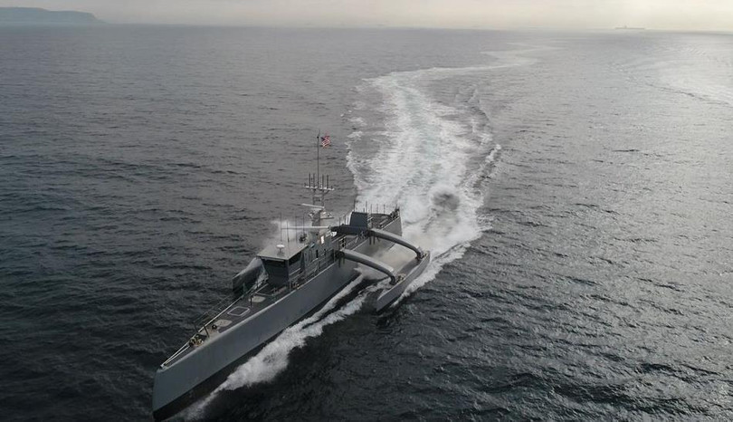 Tàu chiến không người lái "Nomad" trong dự án "Hạm đội ma" (Ảnh: Thedrive). Tàu chiến không người lái "Nomad" trong dự án "Hạm đội ma" (Ảnh: Thedrive).