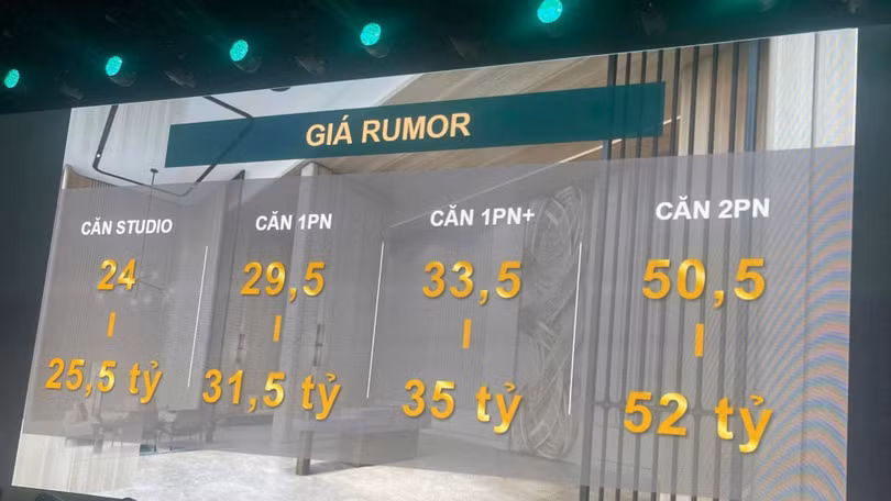 Hình ảnh về giá "rumor" tại một dự án ở TP.HCM gây xôn xao.