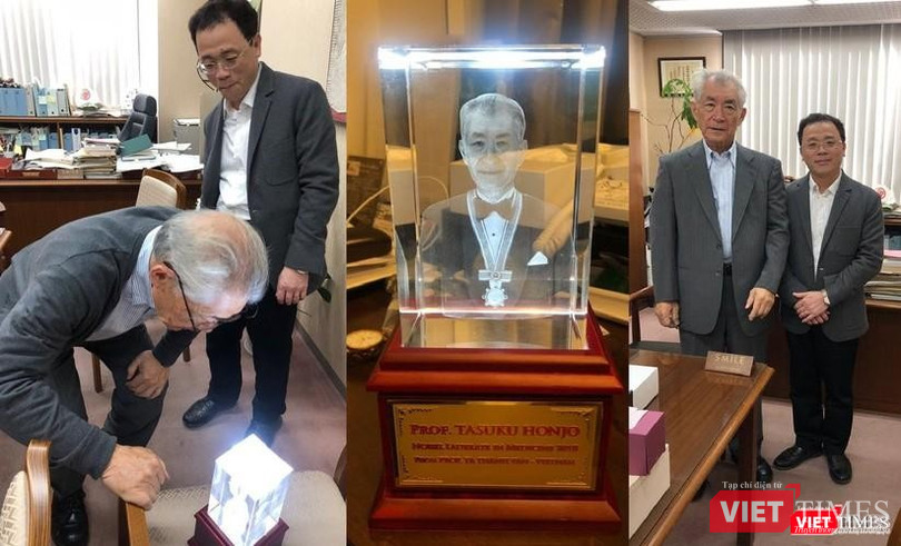 GS.TS.NGND. Tạ Thành Văn đến chúc mừng người thầy lớn của mình - GS. Tasuku Honjo - sau khi GS. Tasuku Honjo được trao giải Nobel Y học 2018 GS.TS.NGND. Tạ Thành Văn đến chúc mừng người thầy lớn của mình - GS. Tasuku Honjo - sau khi GS. Tasuku Honjo được trao giải Nobel Y học 2018