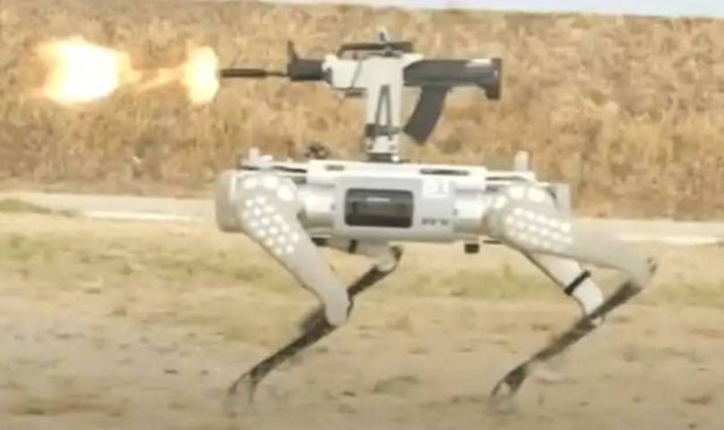 Cho robot ban sung va Trau robot bieu dien.jpg