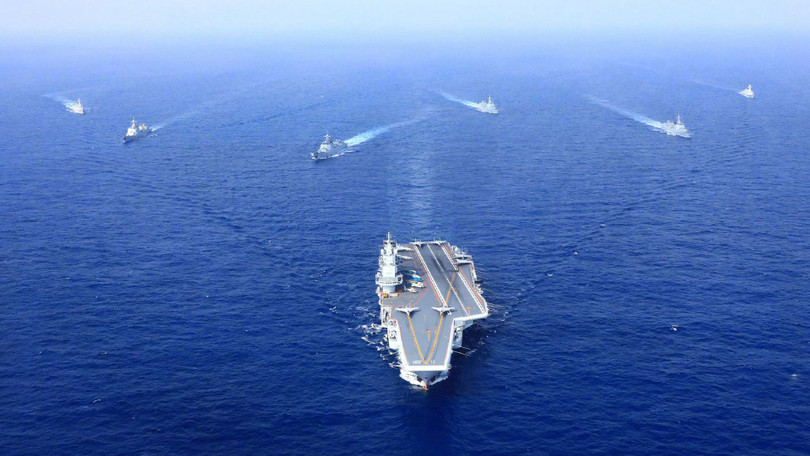 Nhóm tàu sân bay Liêu Ninh Trung Quốc huấn luyện ở Tây Thái Bình Dương (Ảnh: Tân Hoa xã). Nhóm tàu sân bay Liêu Ninh Trung Quốc huấn luyện ở Tây Thái Bình Dương (Ảnh: Tân Hoa xã).