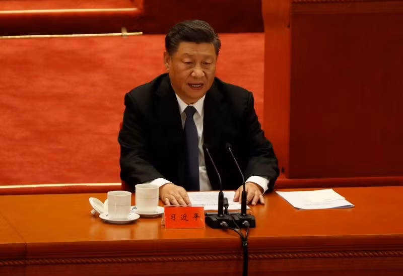 Phát biểu tại cuộc mít tinh kỷ niệm 70 năm "kháng Mỹ viện Triều" hôm 23/10, ông Tập Cận Bình gửi tín hiệu mạnh mẽ tới Mỹ (Ảnh: Reuters).