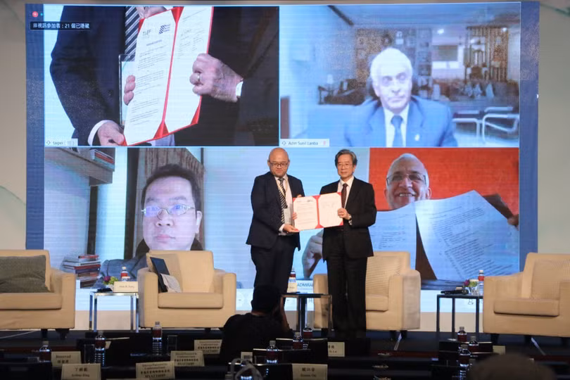 Bất chấp Trung Quốc phản đối, Ấn Độ và Đài Loan ngày 22/10 đã ký các bản ghi nhớ về hợp tác thương mại (Ảnh: Dwnews).