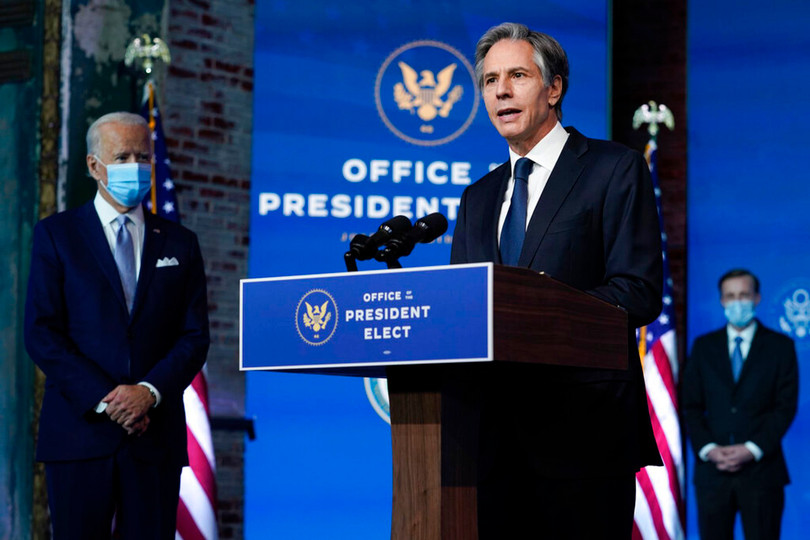 Ông Joe Biden đề cử ông Antony Blinken, người được cho là có quan điểm cứng rắn với Trung Quốc làm Ngoại trưởng trong chính phủ tới đây (Ảnh: Reuters). Ông Joe Biden đề cử ông Antony Blinken, người được cho là có quan điểm cứng rắn với Trung Quốc làm Ngoại trưởng trong chính phủ tới đây (Ảnh: Reuters).