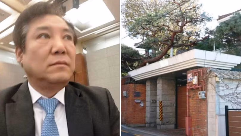 "Pháp sư" Jeon Seong-bae và nhà riêng của ông. Ảnh: Ifeng.