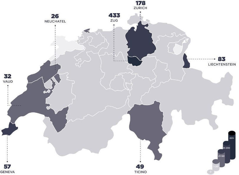 Zug hiện là thành phố thu hút số lượng các doanh nghiệp tiền mã hóa/blockchain lớn nhất Thụy Sĩ