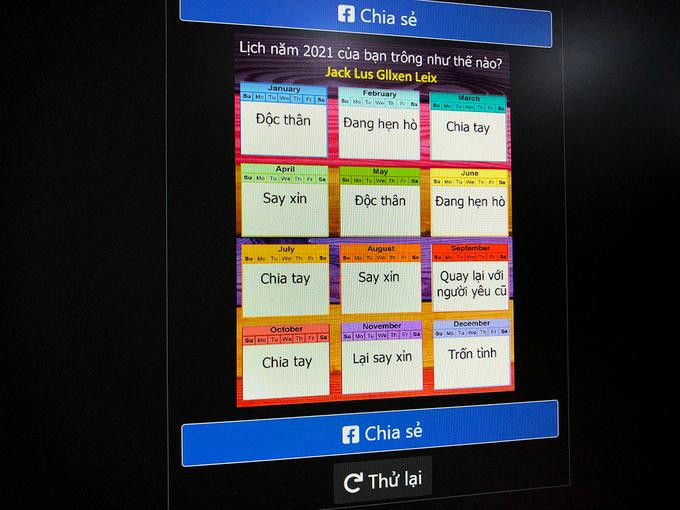 Một trò chơi tức thì được nhiều người dùng Facebook Việt Nam chơi và chia sẻ. Một trò chơi tức thì được nhiều người dùng Facebook Việt Nam chơi và chia sẻ.