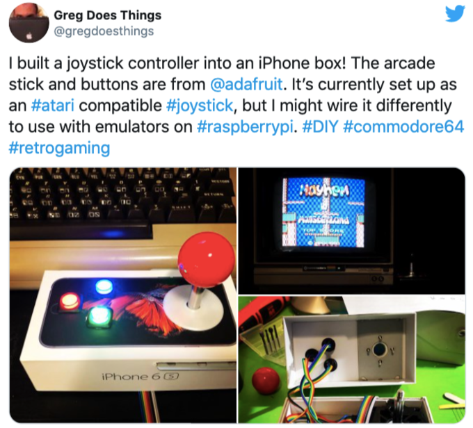 Một người khác "chế" hộp iPhone 6s thành joystick chơi game.