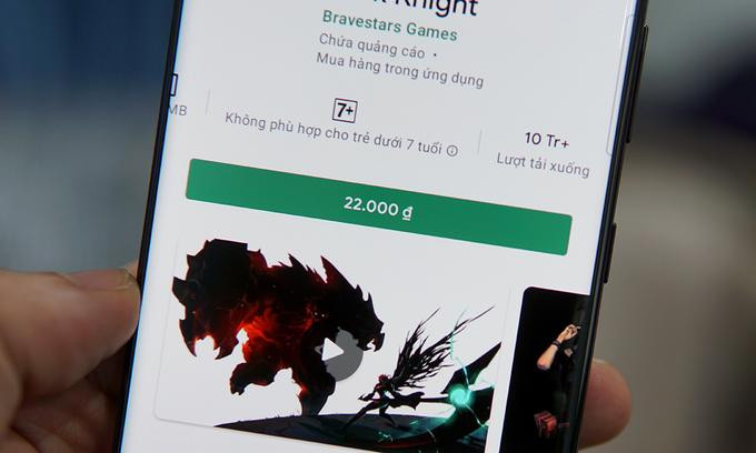 Game có thu phí của một studio có địa chỉ Thanh Xuân, Hà Nội, có trên 10 triệu lượt tải. Ảnh: Lưu Quý. Game có thu phí của một studio có địa chỉ Thanh Xuân, Hà Nội, có trên 10 triệu lượt tải. Ảnh: Lưu Quý.