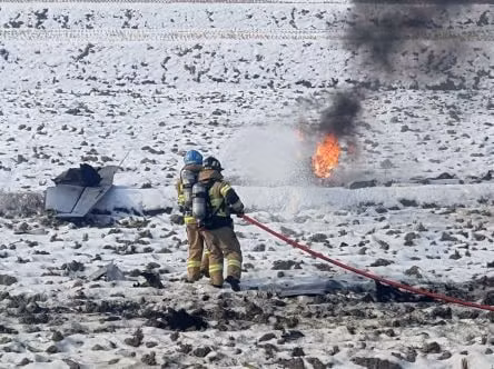 Hiện trường chiếc KA-1 bị rơi hôm 26/12 (Ảnh: upmedia).