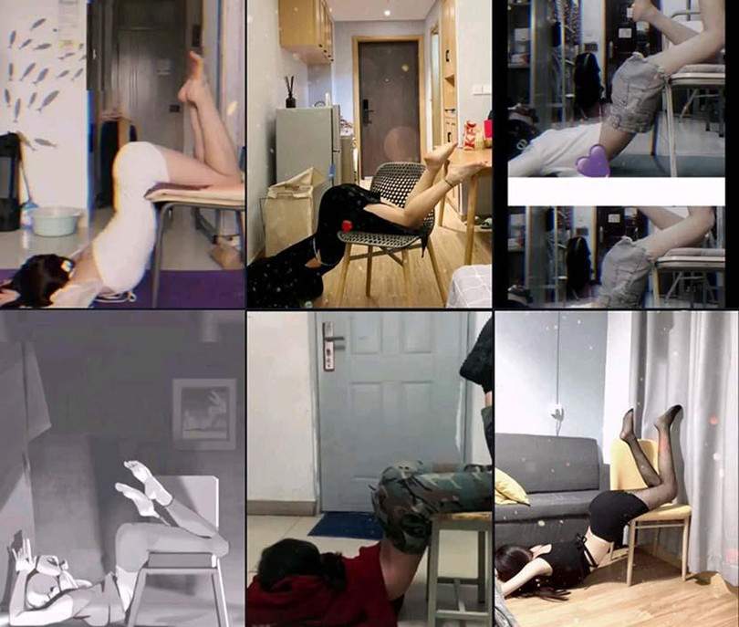 Ảnh chụp màn hình của những người tham gia thử thách vòng eo manga. Ảnh: Weibo Ảnh chụp màn hình của những người tham gia thử thách vòng eo manga. Ảnh: Weibo