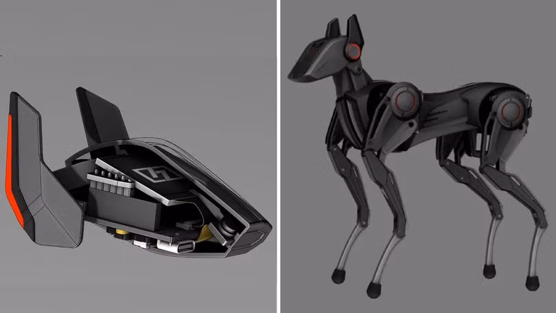 Đồ họa thiết kế 3D chó robot hỗ trợ AI Sparky của công ty Hengbot. Ảnh Engineering Interesting.