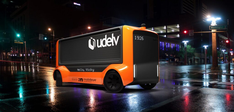Tháng 4/2021, Udelv thông báo, Mobileye Drive, hệ thống tự lái của Mobileye sẽ điều khiển các Transporters, phương tiện giao hàng tự lái thế hệ tiếp theo của Udelv. Ảnh: Udelv