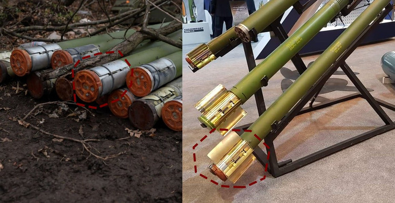 ER Grad 2000 ở Ukraine (trái) và tại gian triển lãm (phải). Ảnh Ukraine Weapons Tracker ER Grad 2000 ở Ukraine (trái) và tại gian triển lãm (phải). Ảnh Ukraine Weapons Tracker