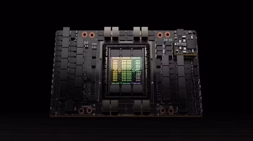 H100, GPU mới nhất của Nvidia được tối ưu hóa để xử lý các mô hình ngôn ngữ lớn trên nền tảng AI, tháng 9/2022. Ảnh NVIDIA/phát hành qua Reuters