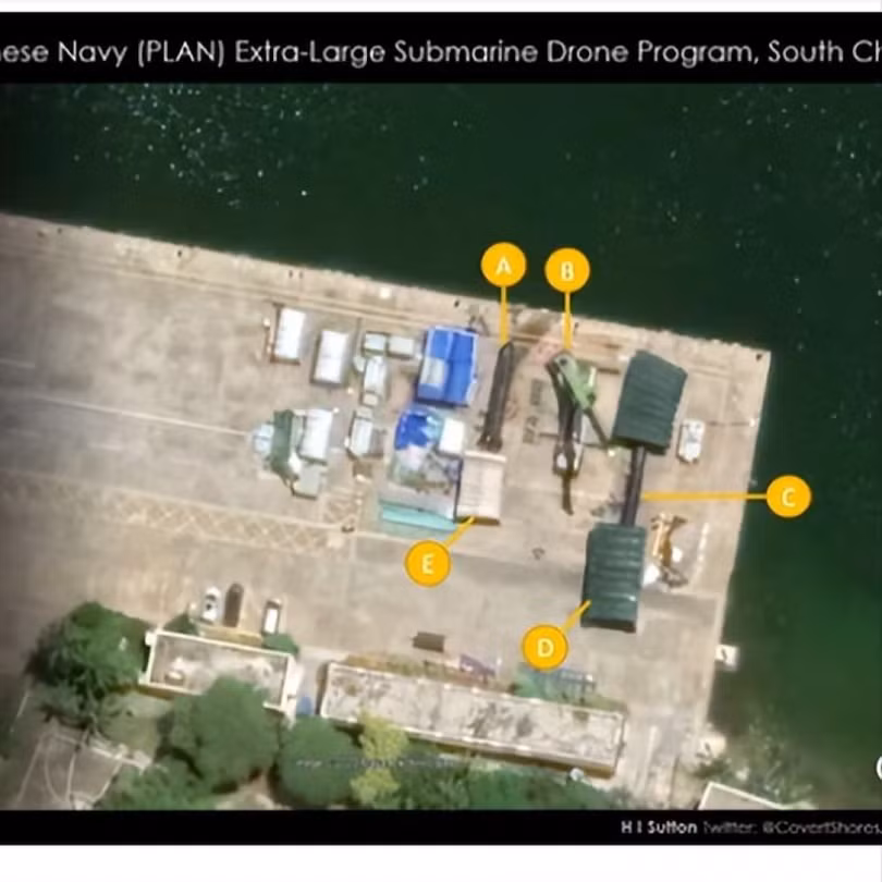 Ảnh vệ tinh Mỹ chụp được về vụ thử nghiệm tàu XLLUUV của Trung Quốc ở Biển Đông (Ảnh: QQ).