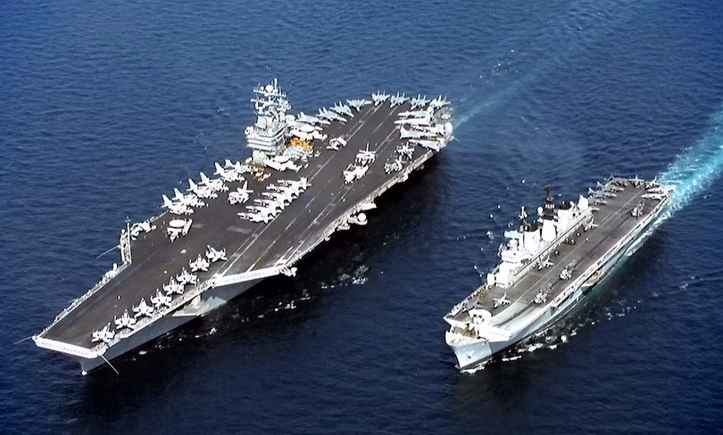 Tàu sân bay Mỹ tập trận cùng tàu sân bay trực thăng Izumo của hải quân Nhật Bản