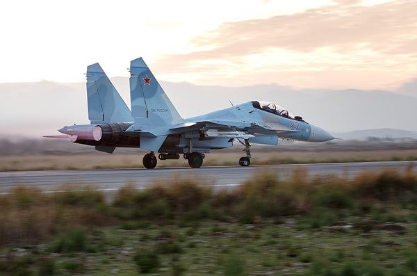 Su-30SM ở căn cứ Hmeimim, Syria