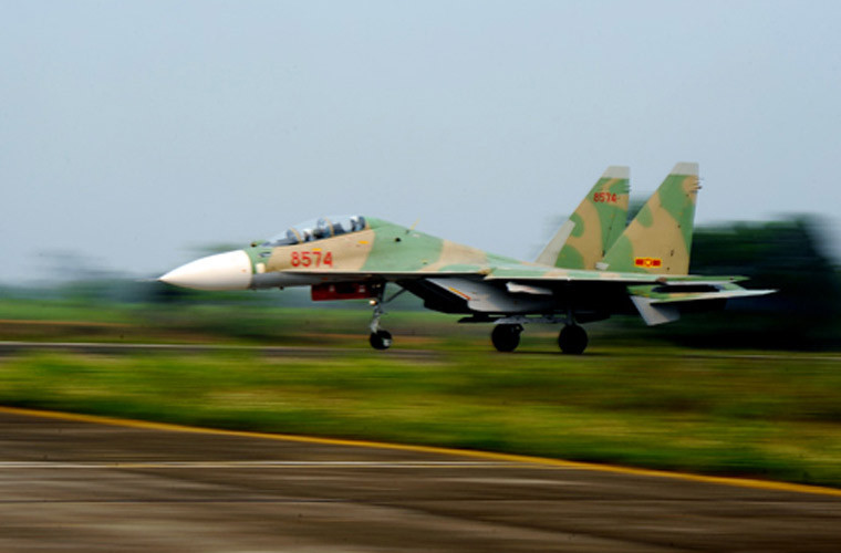 Máy bay chiến đấu Su-30MK2 của Không quân Việt Nam do Nga cung cấp.