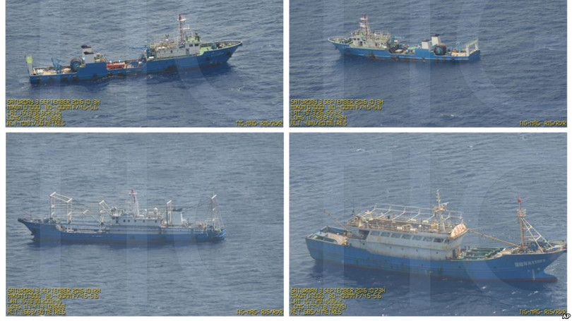 Không ảnh phát hiện tàu Trung Quốc thường trực quanh bãi cạn Scarborough chiếm của Philippines năm 2012