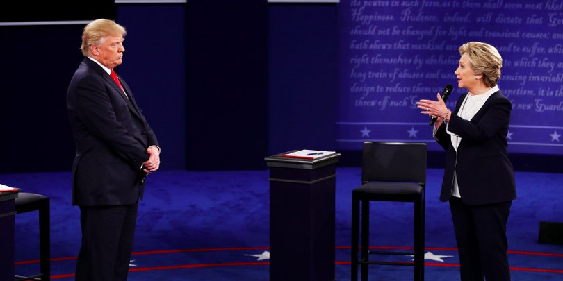 Ông Trump và bà Hillary trong cuộc quyết đấu trực tiếp lần hai