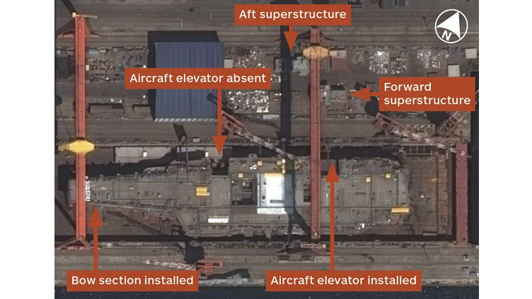 Tàu sân bay Type 001A của Trung Quốc sắp hoàn thiện tại xưởng đóng tàu Đại Liên