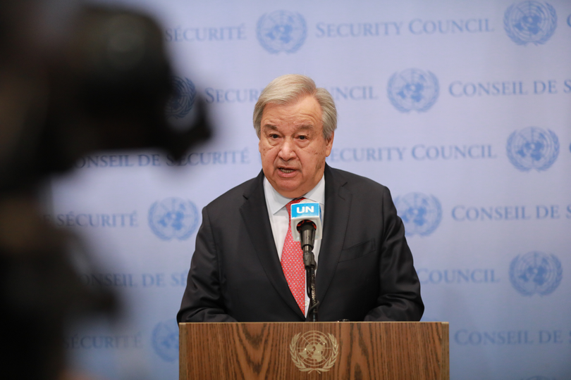 Tổng thư ký António Guterres cảnh báo nguy cơ Liên Hợp Quốc phá sản. Ảnh: Xinhua. 