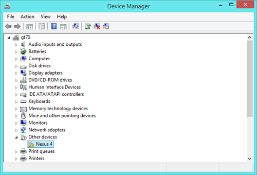 Giao diện chính công cụ Device Manager.