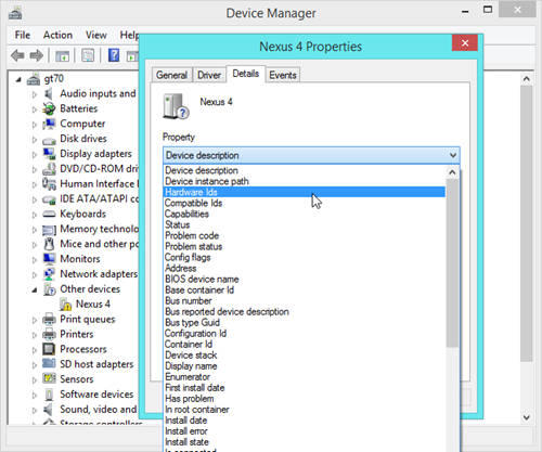 Mặc dù danh sách khá dài, nhưng chúng ta chỉ quan tâm đến mục Hardware lds.