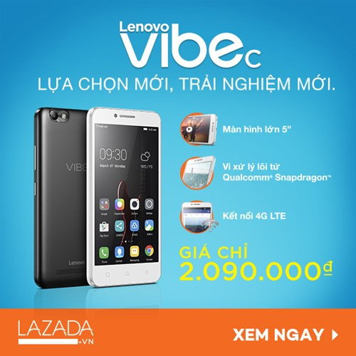 Trải nghiệm di động ưu việt giờ đây nằm trong tầm tay với Lenovo VIBE C.