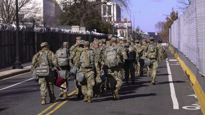 25 ngàn lính Vệ binh Quốc gia được điều từ các bang khác về Washington để bảo vệ Lễ nhậm chức của ông Joe Biden (Ảnh: AP).