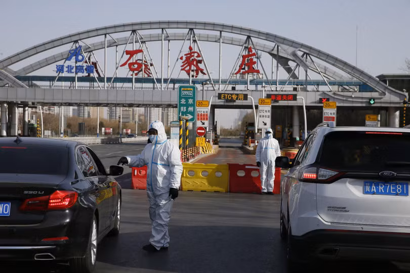 Thành phố Thạch Gia Trang đã bị phong tỏa giống Vũ Hán năm ngoái (Ảnh: AP).