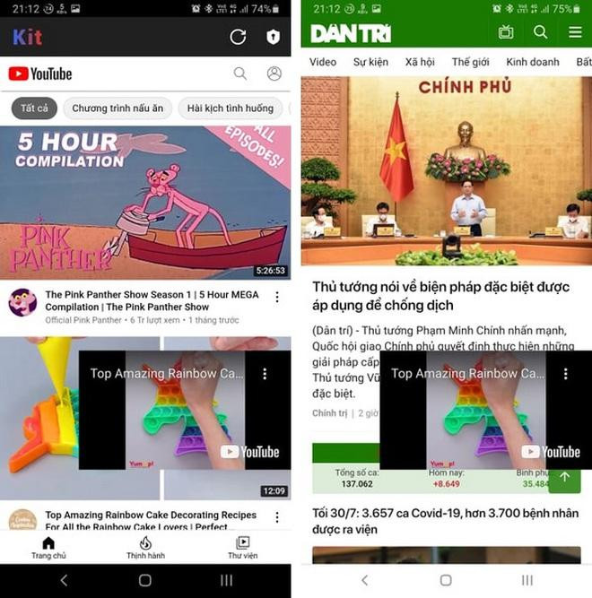 Vanced kit for VideoTube cho phép người dùng xem video Youtube dưới dạng cửa sổ nổi.