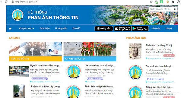 Giao diện trang chủ website http://long-khanh.vts-paht.com