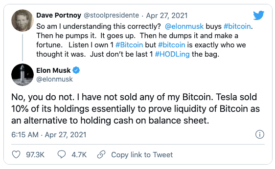 Elon Musk gián tiếp thừa nhận đang sở hữu Bitcoin nhưng vẫn giữ đồng tiền ảo này.