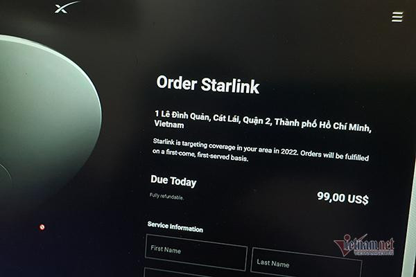Người dùng Việt Nam có thể đăng ký trước để được sử dụng dịch vụ của Starlink. Ảnh: Trọng Đạt