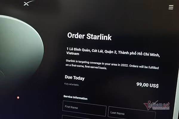 Người dùng Việt Nam có thể đăng ký trước để được sử dụng dịch vụ của Starlink. Ảnh: Trọng Đạt