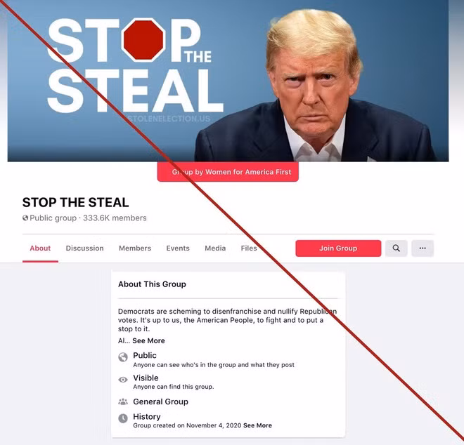 Tin giả tràn ngập, Facebook phải xóa nhóm ủng hộ ông Trump