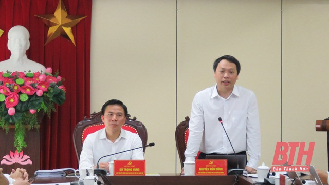 Đồng chí Nguyễn Huy Dũng, Thứ trưởng Bộ Thông tin và Truyền thông phát biểu tại buổi làm việc