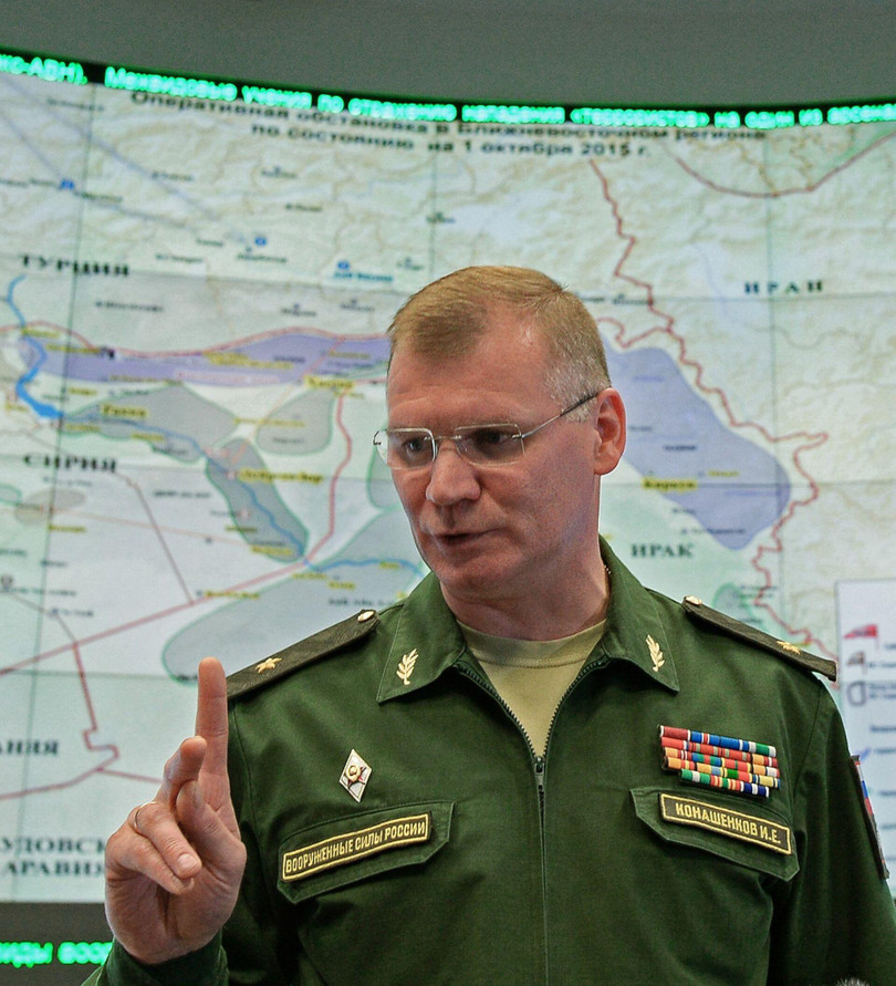 Người phát ngôn Bộ Quốc phòng Nga Igor Konashenkov cảnh báo các nước cho máy bay Ukraine cất cánh giao tranh với Nga sẽ bị coi là tham chiến với Nga (Ảnh: Sputnik).