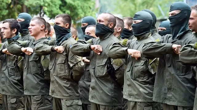 Một số phần tử cực hữu theo tư tưởng phát xít mới ở Ukraine (Ảnh: QQ).