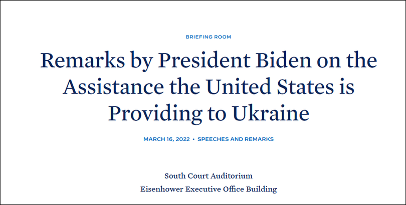 Thông tin về ông Biden viện trợ vũ khí khẩn cấp cho Ukraine đăng trên trang web Nhà Trắng. Thông tin về ông Biden viện trợ vũ khí khẩn cấp cho Ukraine đăng trên trang web Nhà Trắng.