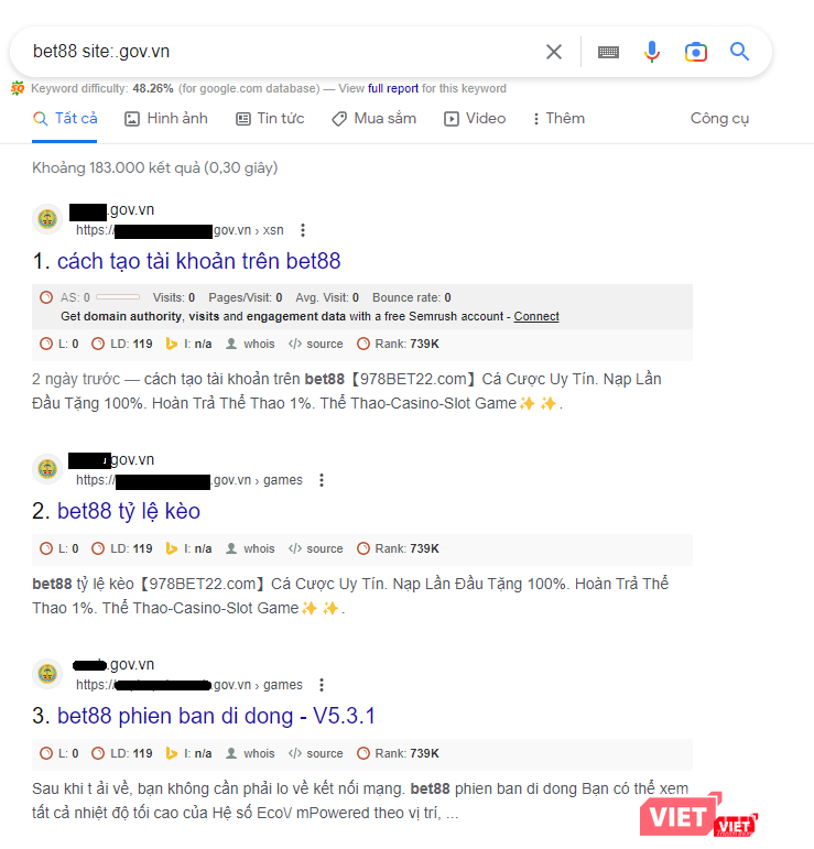 Nội dung trên website của cơ quan nhà nước .gov.vn bị chuyển hướng, dẫn sang website cờ bạc, cá độ. Nội dung trên website của cơ quan nhà nước .gov.vn bị chuyển hướng, dẫn sang website cờ bạc, cá độ.